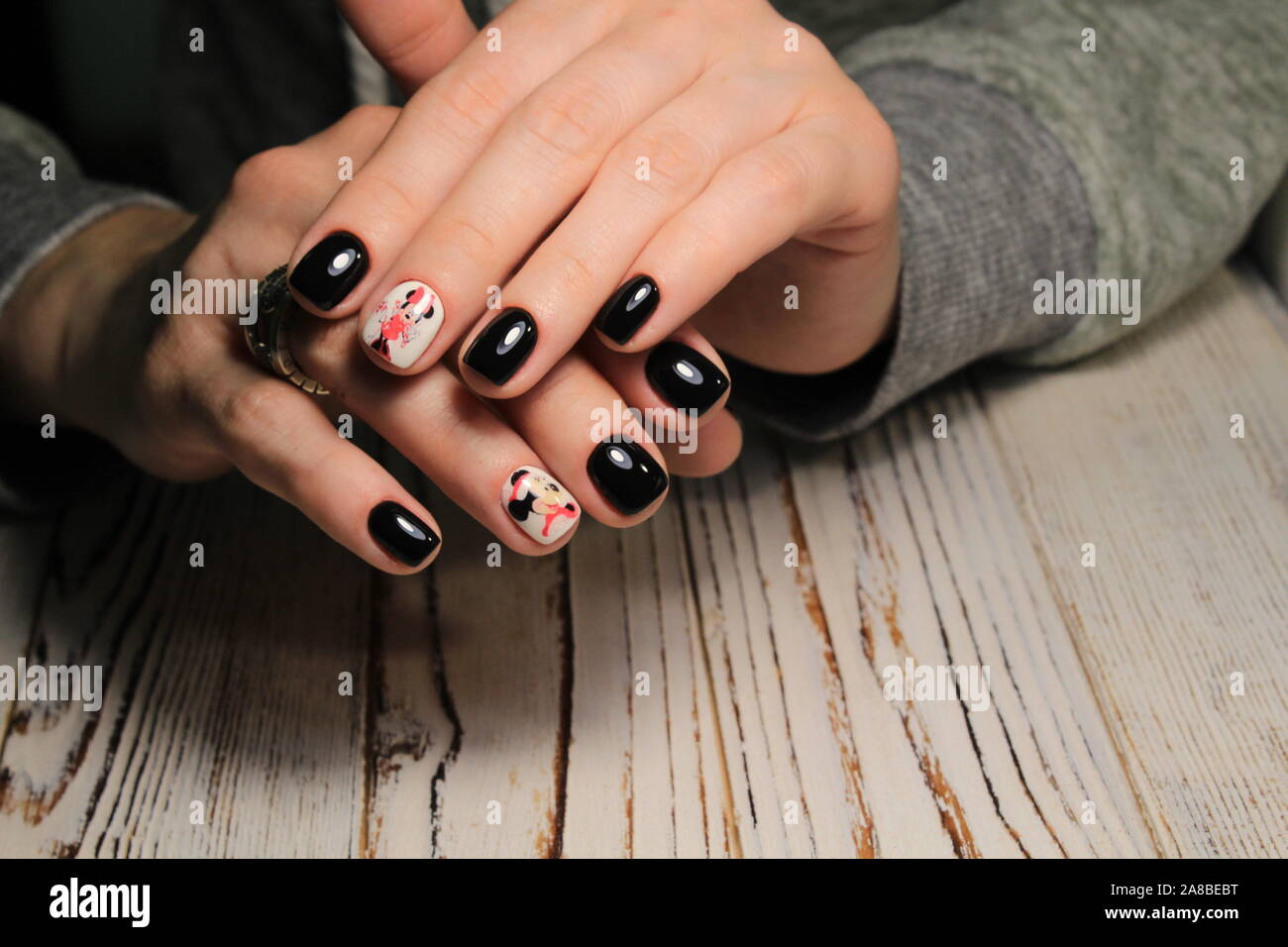 beautiful nails manicure Stock Photo