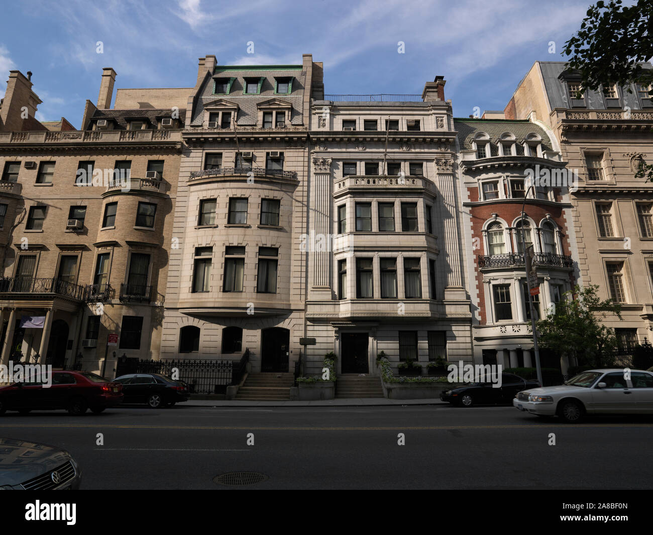 Cars on a road, 79th Street, Manhattan, New York City, New York State, USA Stock Photo