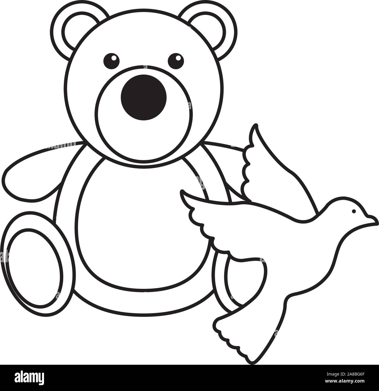 Cute Little Bear Teddy Toy Stock Vector Image And Art Alamy