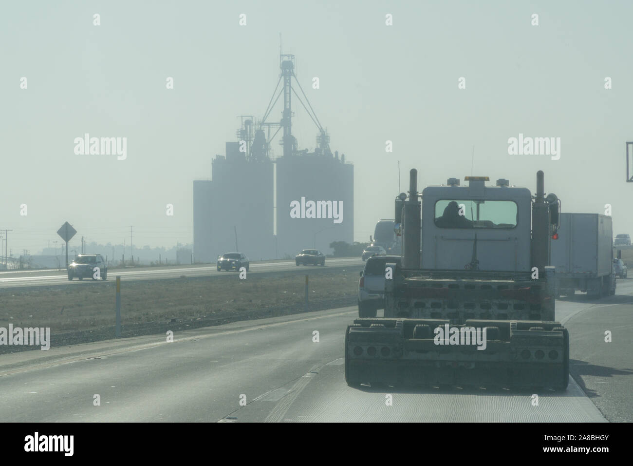 The Foster Farms feed production facility in Delhi California USA Along