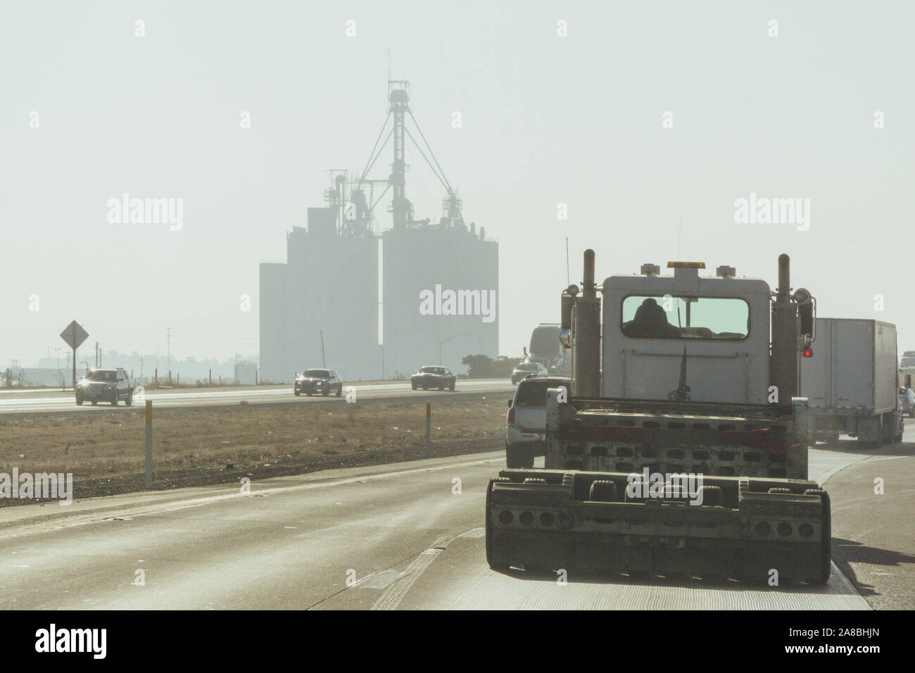 The Foster Farms feed production facility in Delhi California USA Along