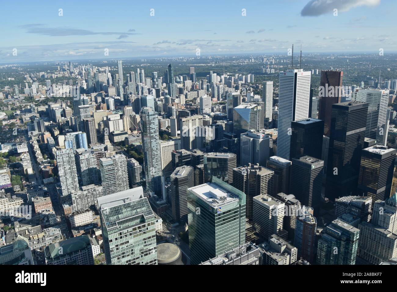 View of Toronto, Ontario, Canada as seen from atop the CN Tower Stock ...