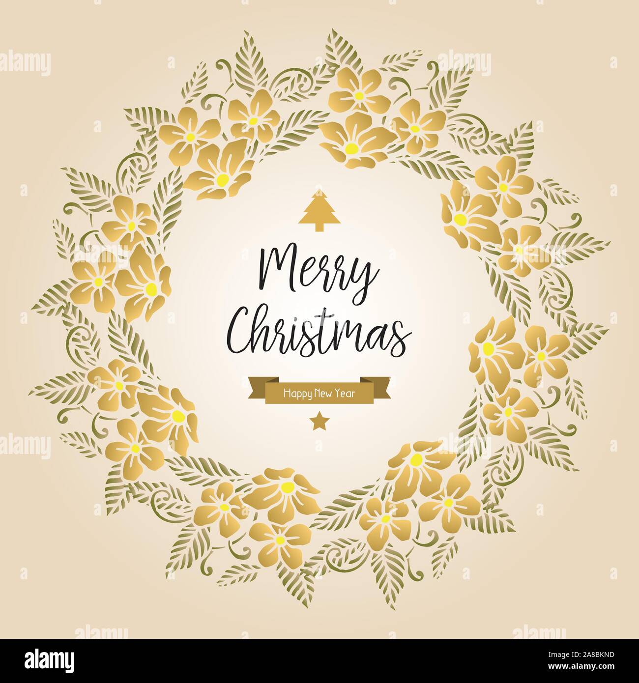 Banner Of Merry Christmas And Happy New Year With Drawing Art Of