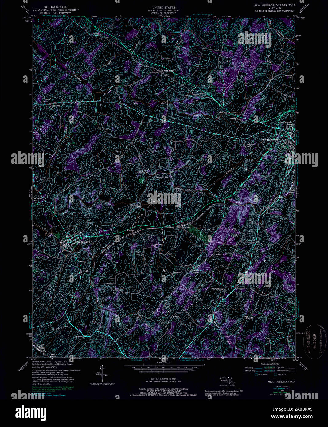 Map of new windsor hi res stock - Usgs Topo Map Maryland Md New Windsor 256639 1953 24000 Inverted 2A8BKX9