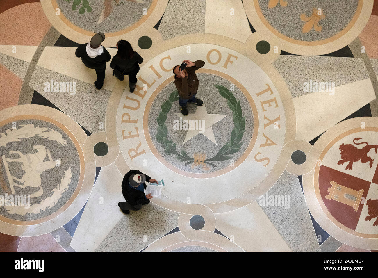 The floor of the rotunda, Texas State Capitol, Austin Texas USA Stock Photo