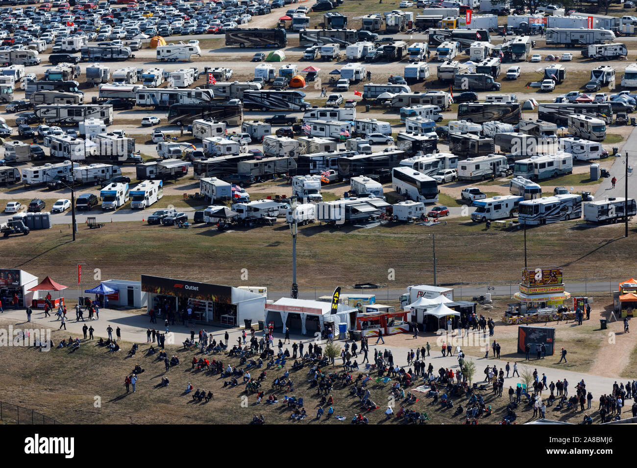 Recreational vehicle parking, Circuit of the Americas, Austin Texas