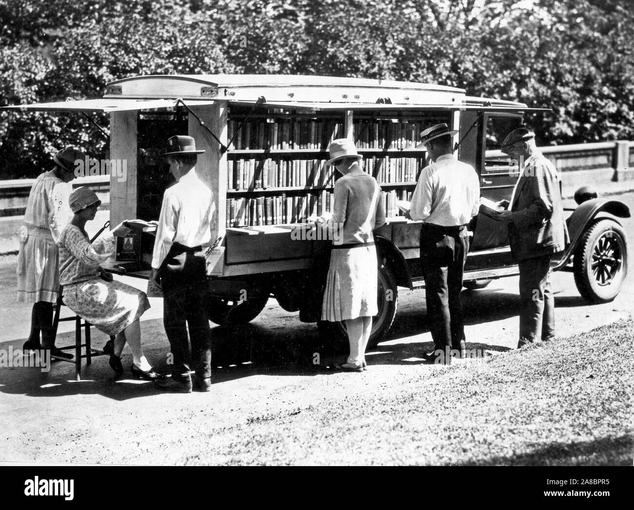County Libraries Book Auto, Cincinnati & Hamilton Ohio Stock Photo