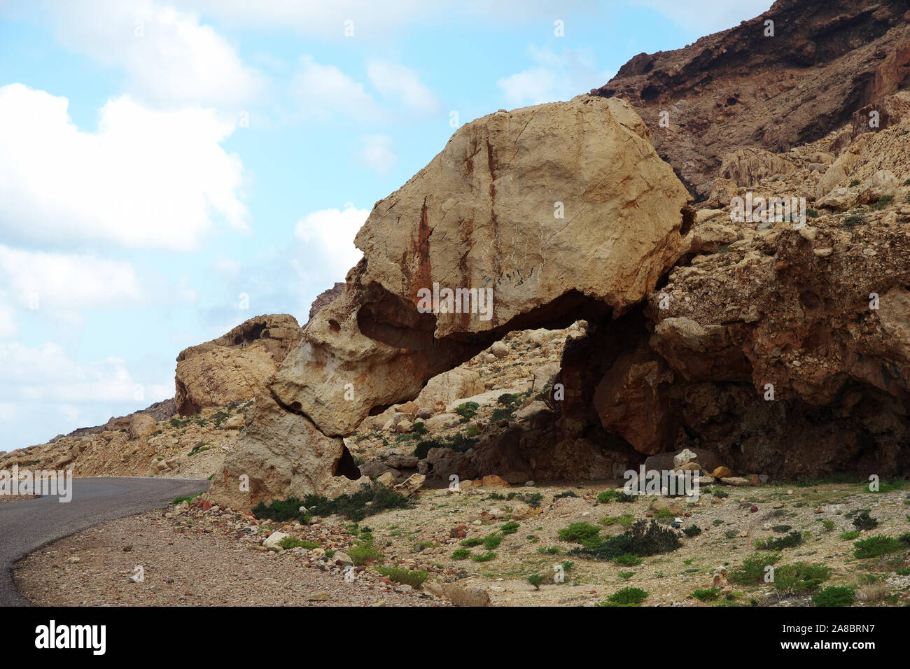 Rocks on the coast of Indian ocean, Socotra island, Yemen Stock Photo