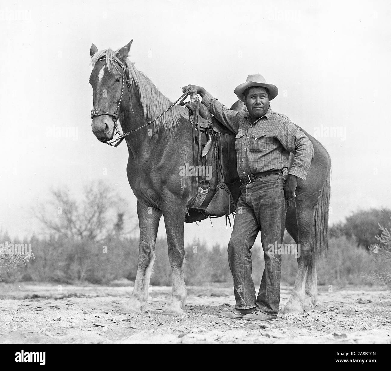 Parker, Arizona. Henry Welsh, Mojave Indian and chairman of the tribal council on the Colorado River Indian Reservation 4/10/1942 Stock Photo