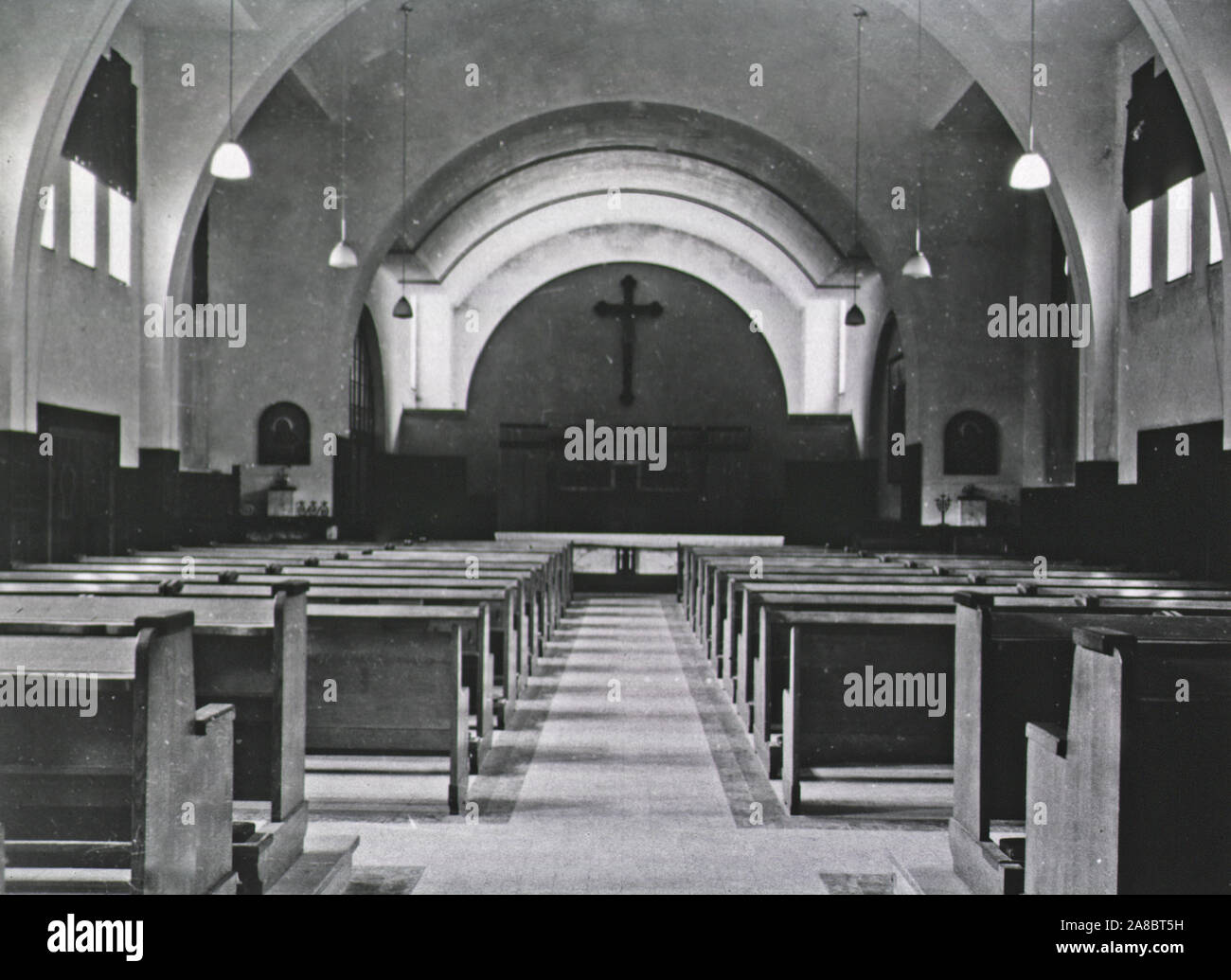 Chapel in the 130th General Hospital, Ciney, Belgium ca. 1944 Stock Photo