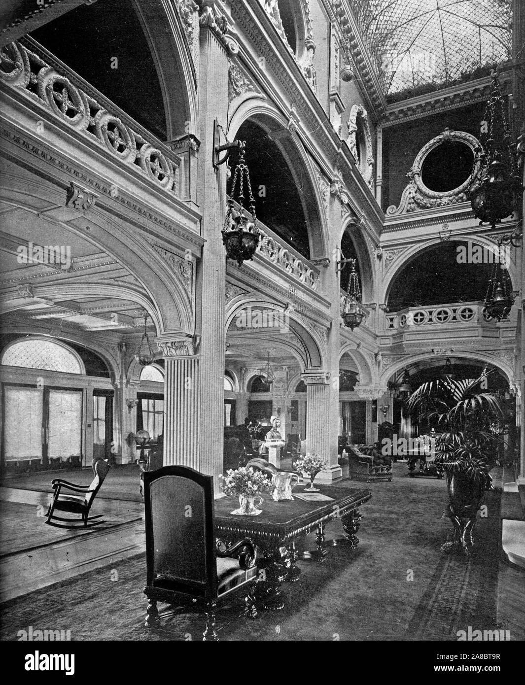 Shadow Lawn New Jersey Estate, the summer White house ca. 1916 interior Stock Photo Alamy