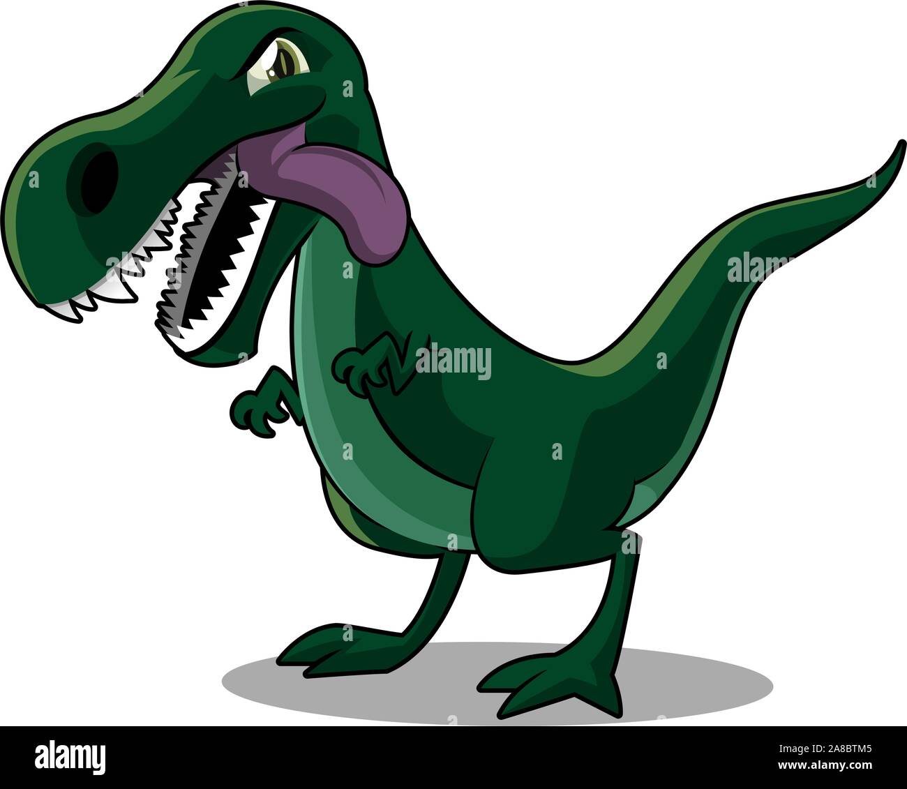 Hungry T-REX looking madly at camera vector illustration. Stock Vector