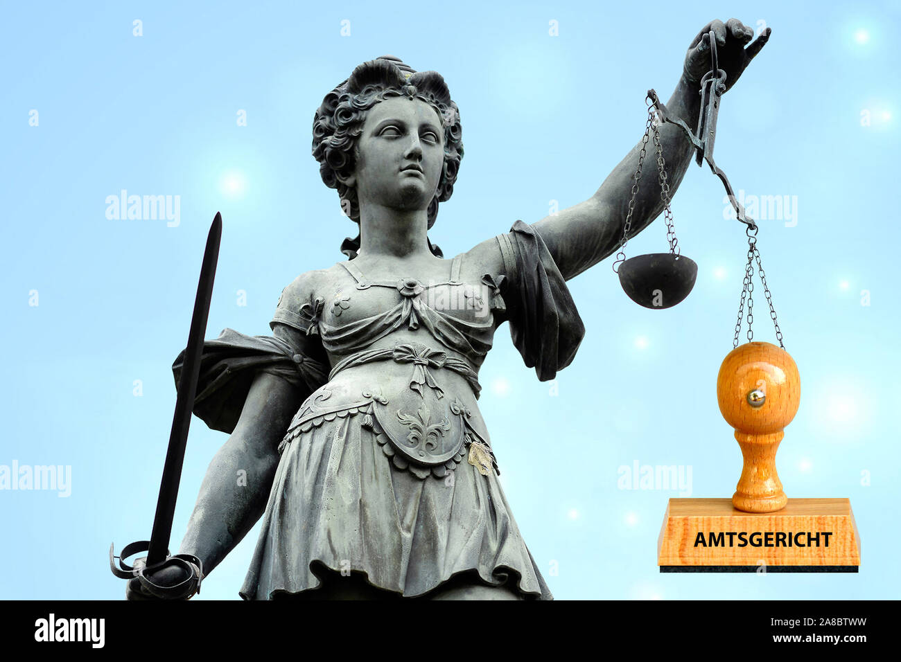 Recht, Gerechtigkeit, Justizia, Stempel, Amtsgericht, Gerechtigkeitswaage, Stock Photo