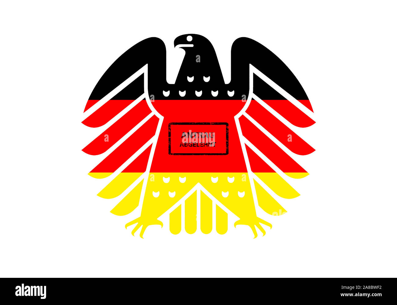 Neuer Bundesadler in den Farben schwarz-rot-gold, Antrag abgelehnt, Stock Photo