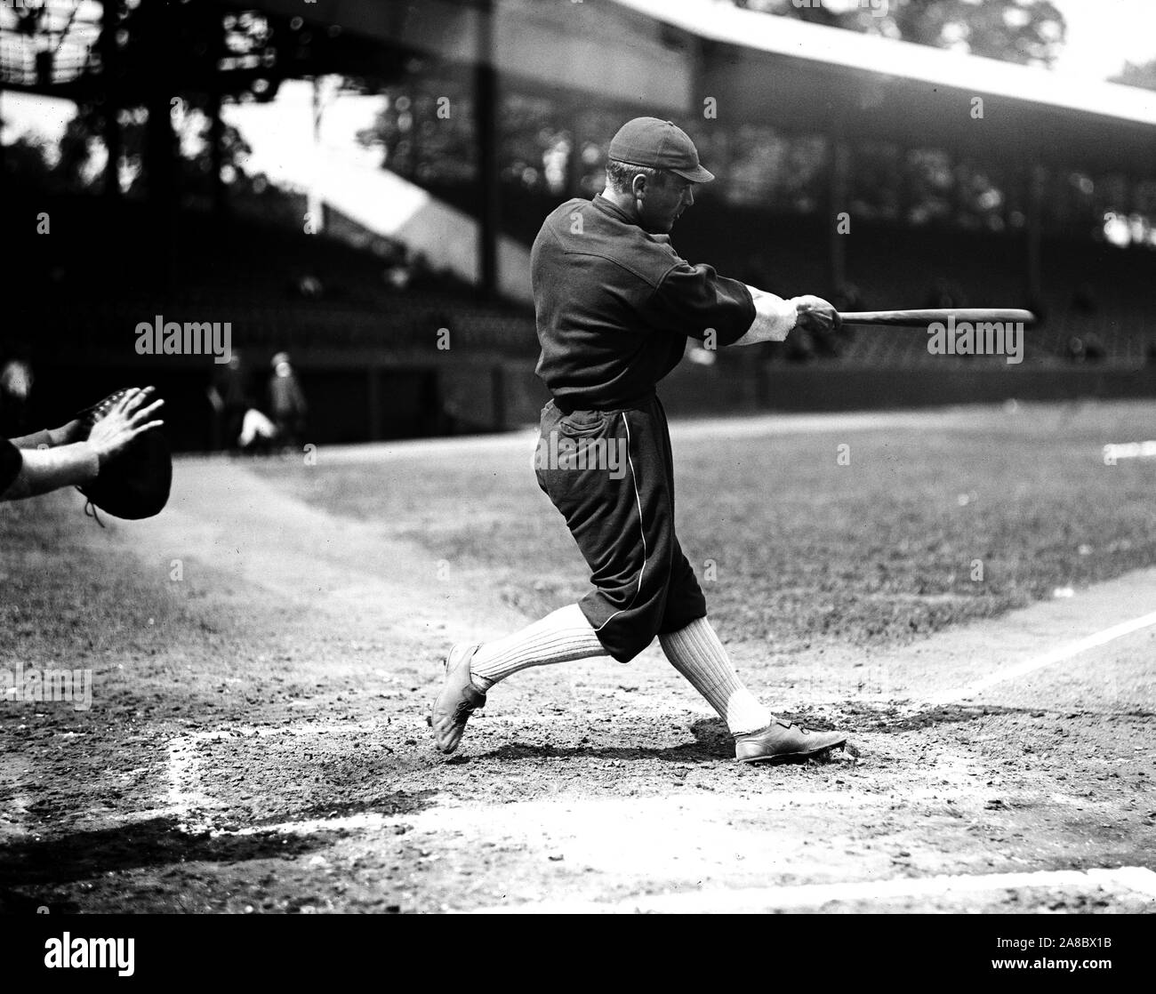 Baseball player from the Chicago baseball club swinging a bat ca. 1913 Stock Photo