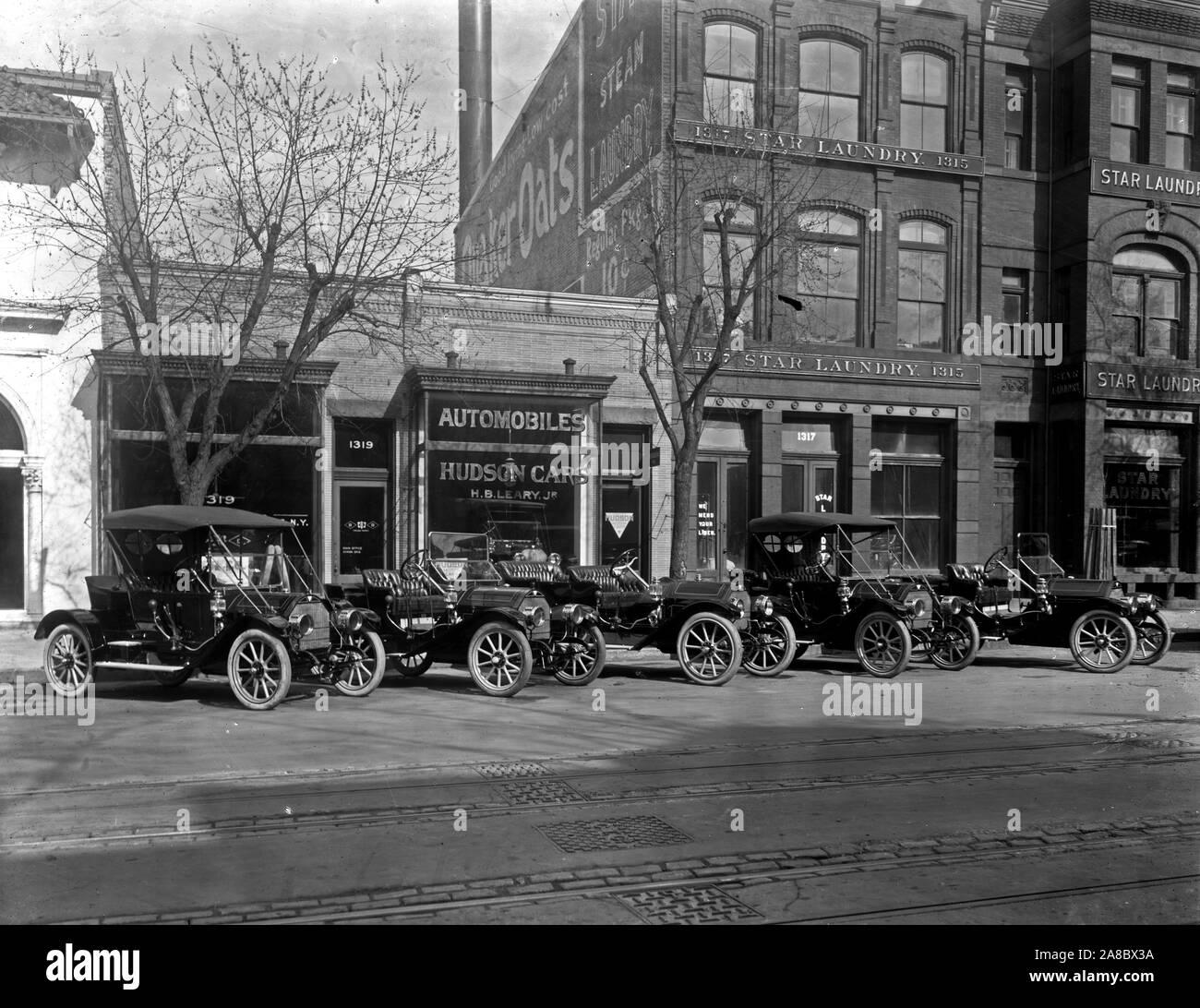 Hudson Automobiles - early 1900s car dealer Stock Photo