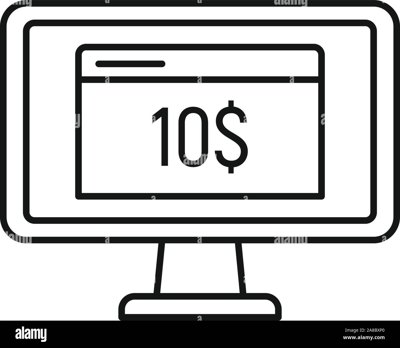 Monitor crowdfunding icon. Outline monitor crowdfunding vector icon for web design isolated on white background Stock Vector