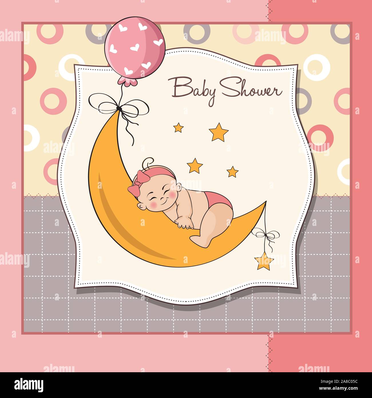 baby girl shower card Stock Vector Image & Art - Alamy