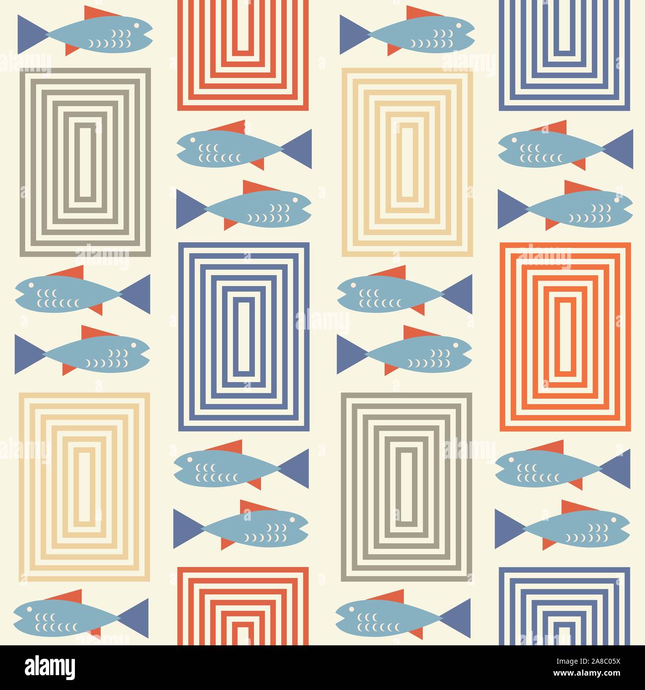 mid century style seamless pattern Stock Vector Image & Art - Alamy