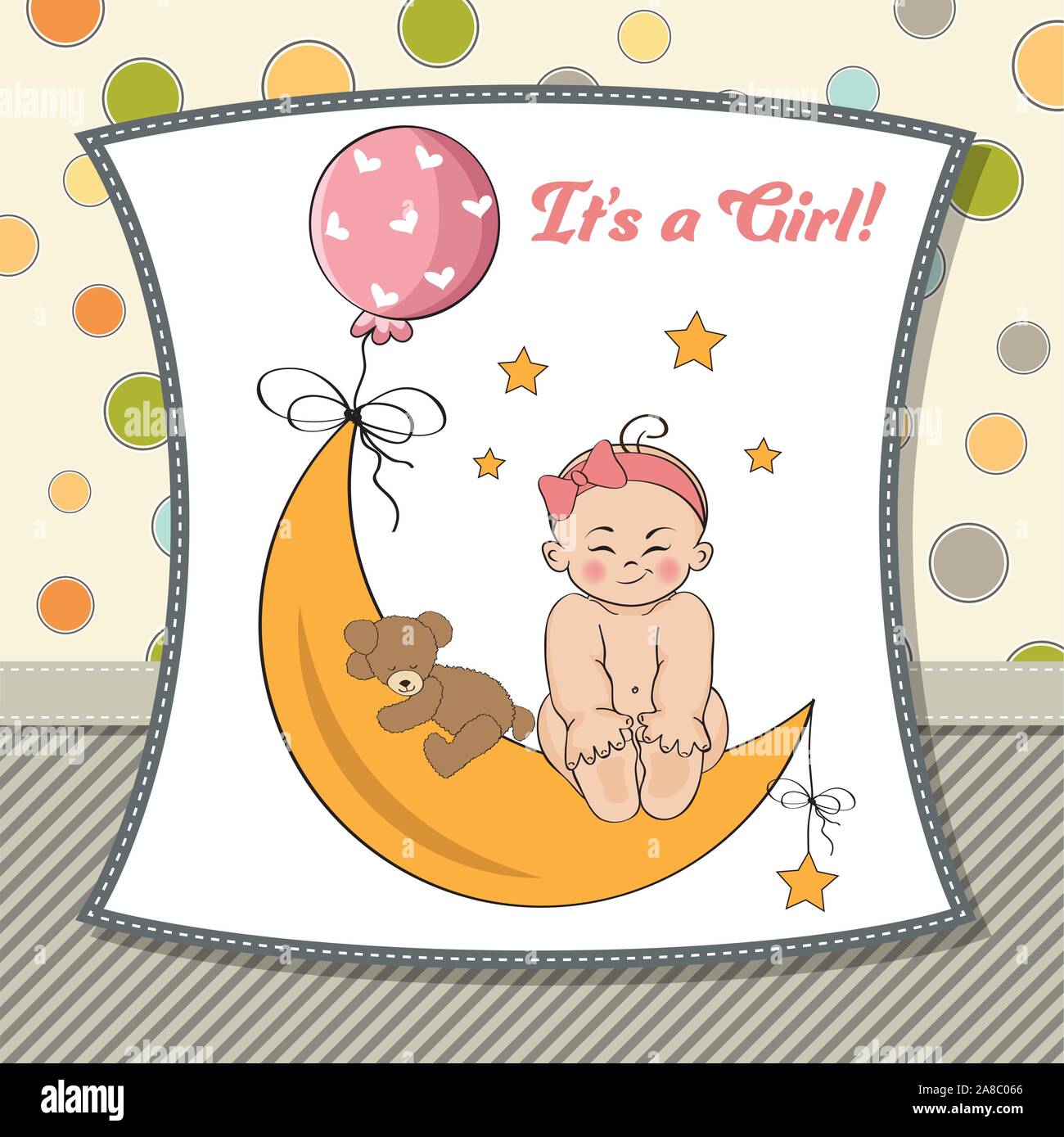 baby girl shower card Stock Vector Image & Art - Alamy