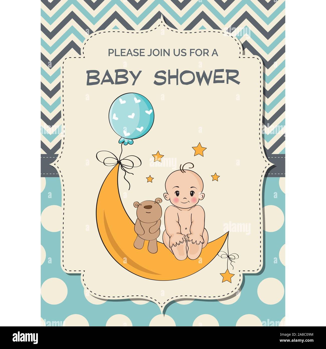 Beautiful baby boy shower card Stock Vector Image &amp; Art - Alamy