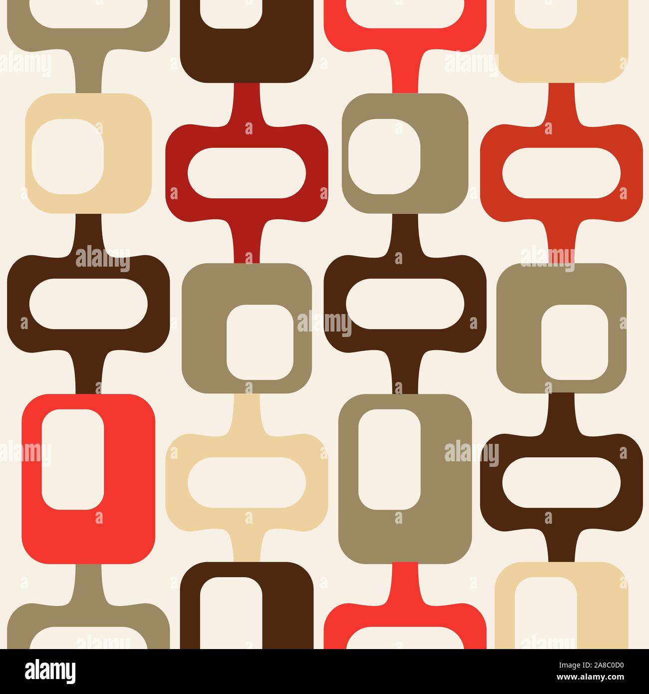 mid century style seamless pattern Stock Vector