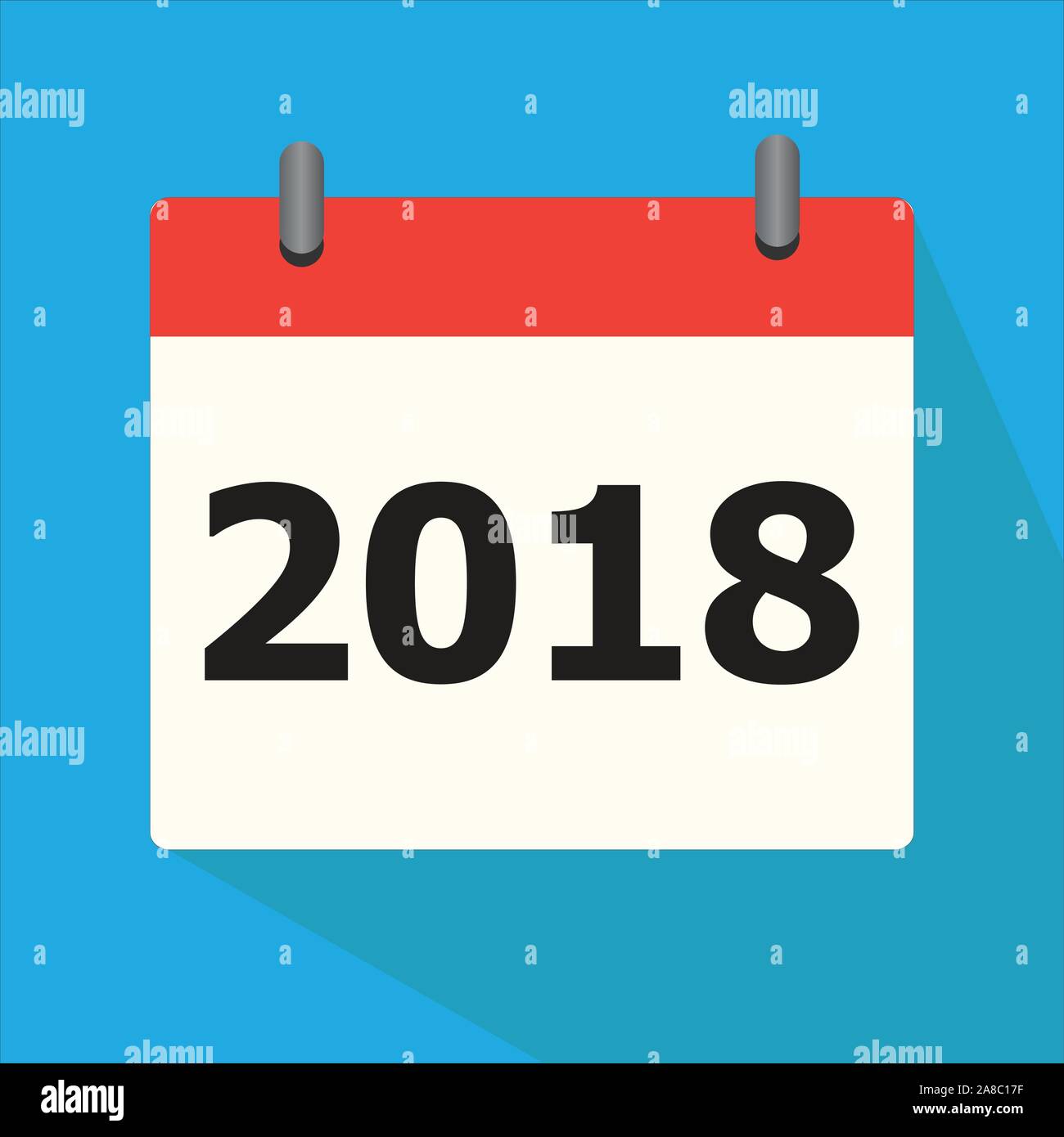 calendar for 2018 year for icon on blue background. calendar 2018 year ...