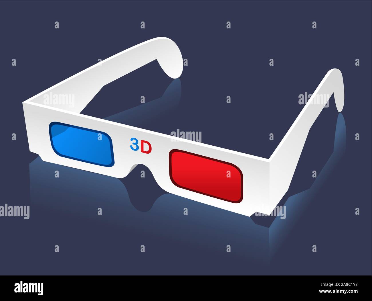 3D glasses eye-wear vector illustration. Stock Vector