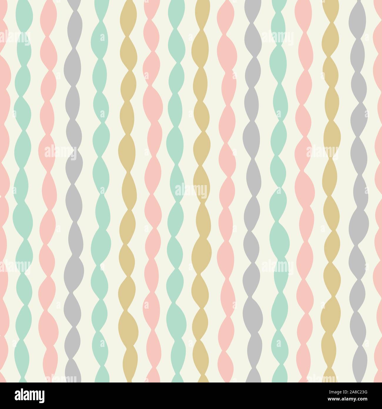 Hand drawn oval striped abstract seamless pattern in pastel colours ...