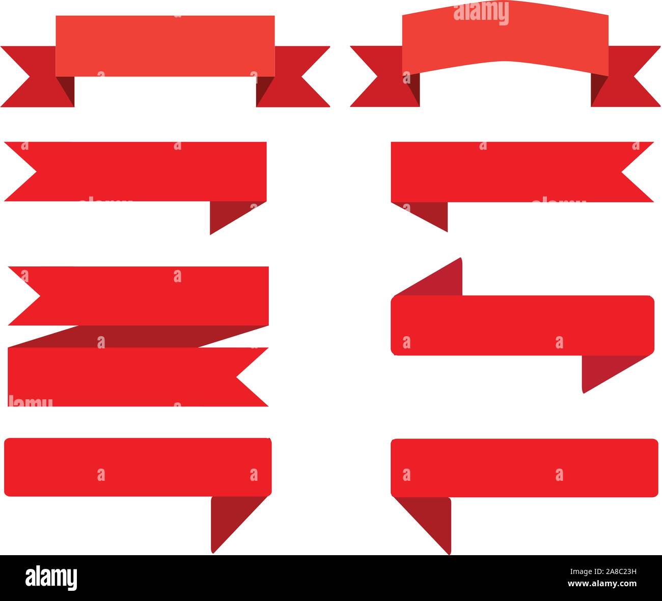 set ribbon banner. red ribbon banner on white background. flat style