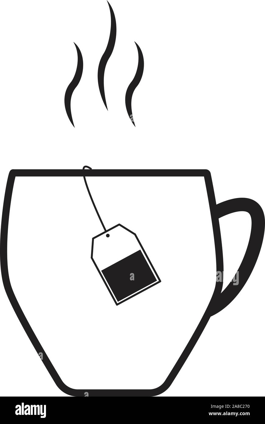 teacup icon on white background. teacup symbol. teacup in trendy flat