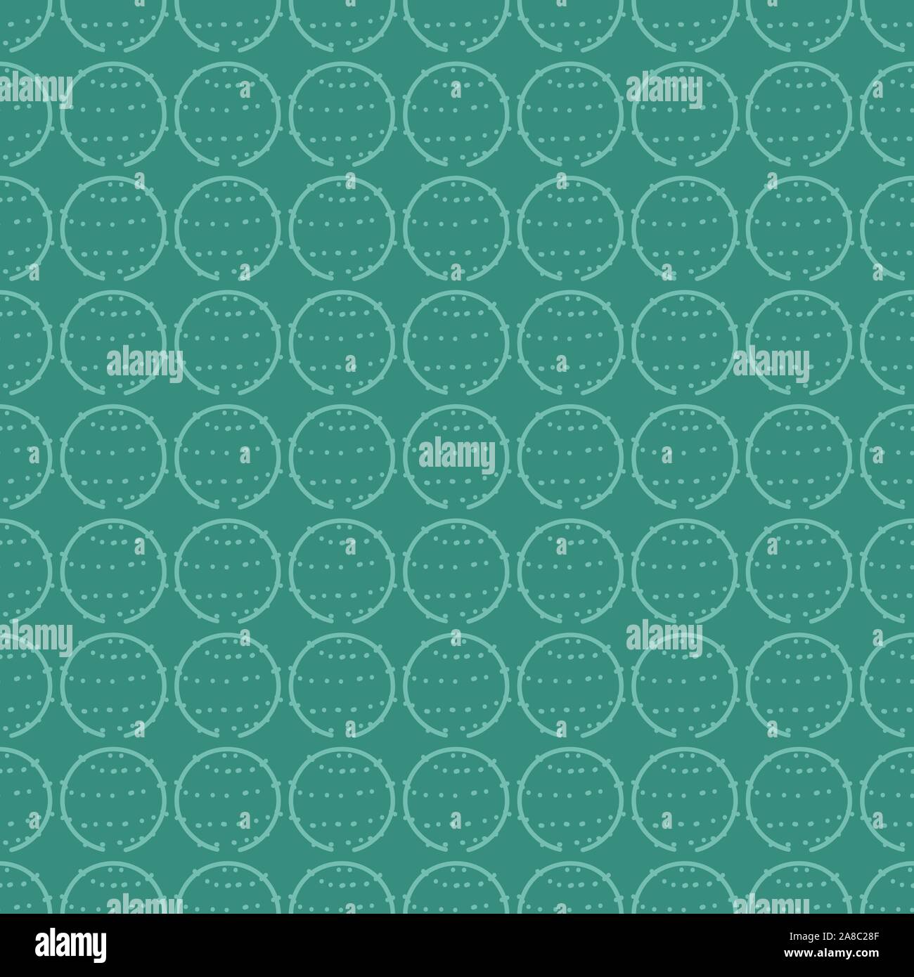 seamless vector geometric pattern with round succculent inspired dotted circles Stock Vector
