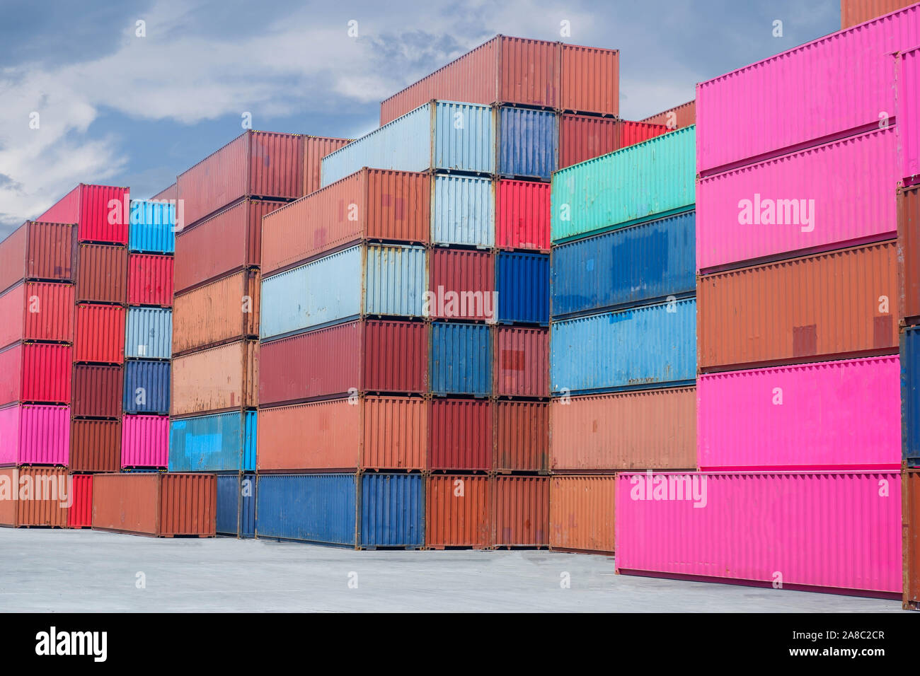 Industrial container stack for logistic importexport Stock Photo Alamy