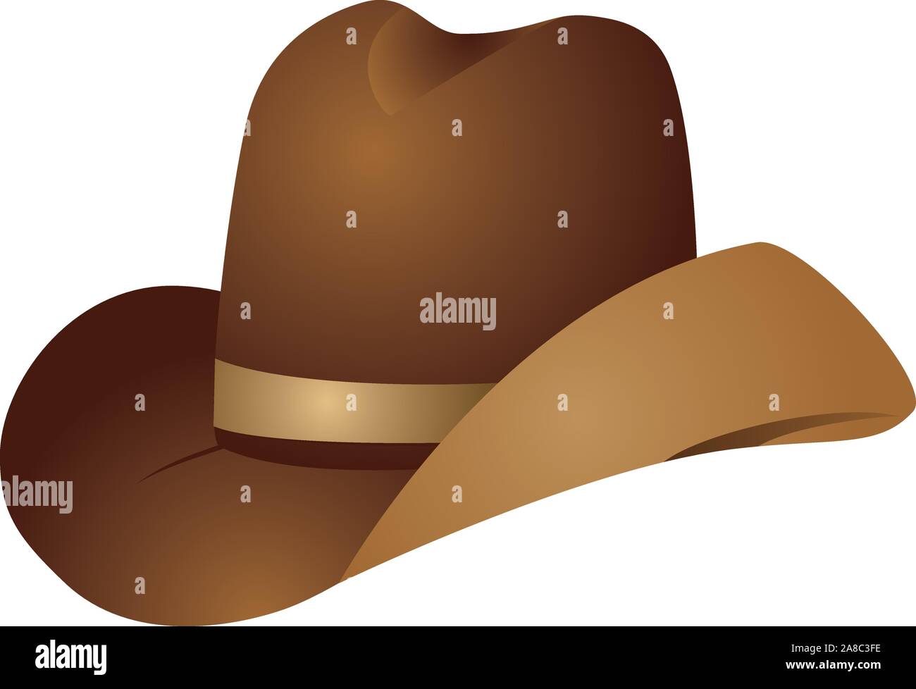 Illustration of brown cowboy hat on white background Stock Vector Image ...