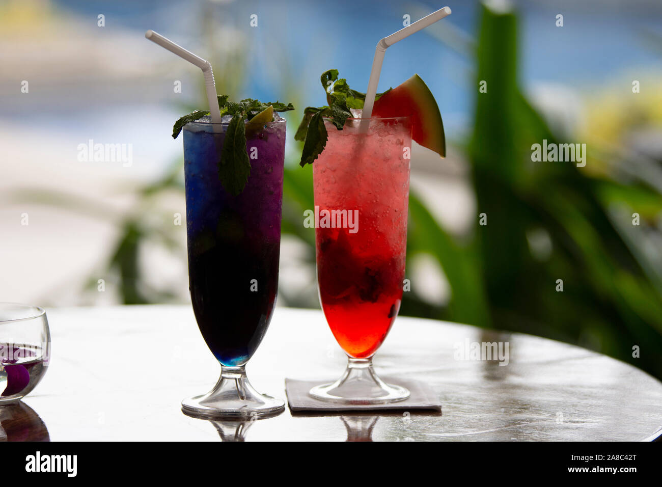 Blueberry and Watermelon Juice, Pune, Maharashtra, India Stock Photo