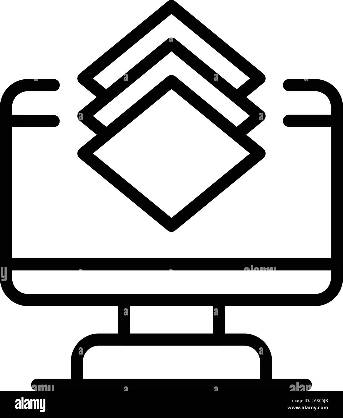 Layer editor computer icon, outline style Stock Vector