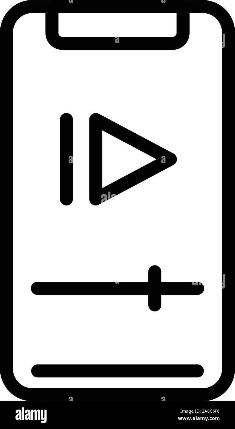 Smartphone music player icon, outline style Stock Vector Image & Art ...