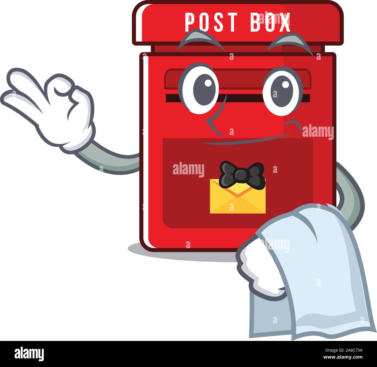 vector mailbox with a the waiter mascot Stock Vector
