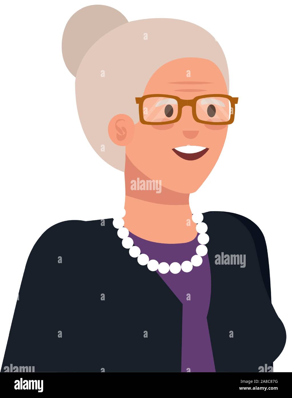 old woman elegant avatar character Stock Vector Image & Art - Alamy