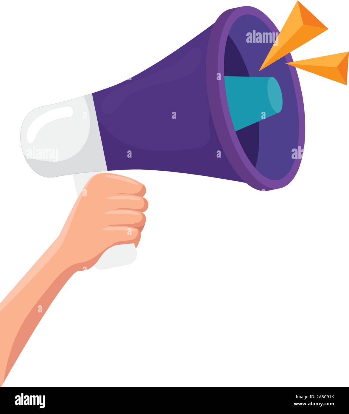 hand with megaphone isolated icon Stock Vector Image & Art - Alamy