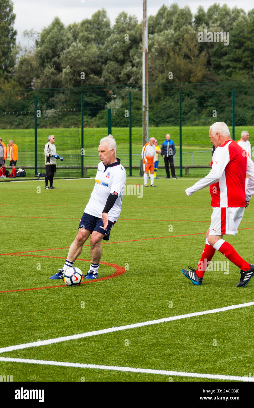 Walking Football over 60s men, competing in the Greater Manchester Over