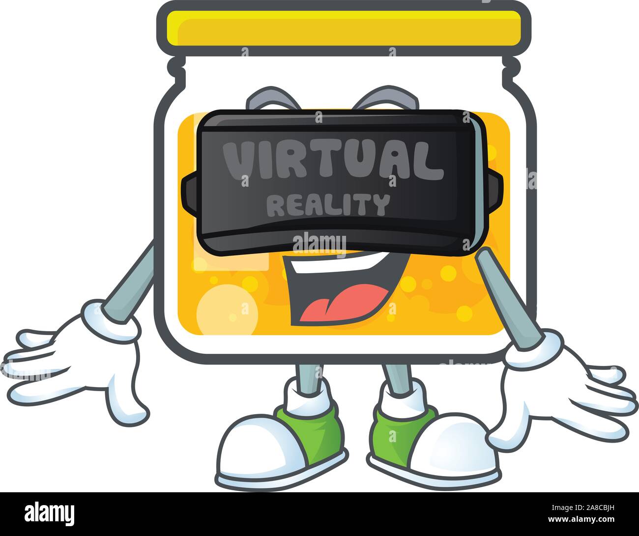 Jam with mascot virtual reality on white background Stock Vector Image