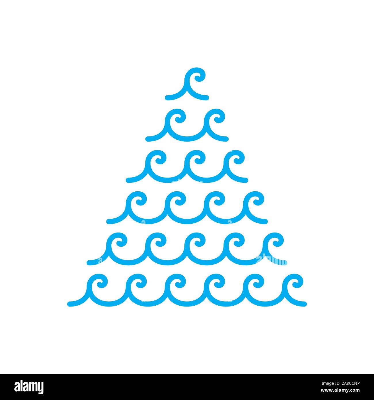 Wave Christmas tree symbol. Ancient Greek ornaments. Stock Vector