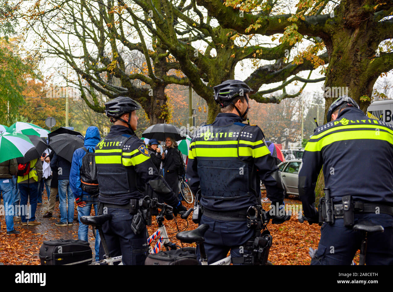 07 November 2019, The Hague, Netherlands: The EPO employees march to  the Portuguese Embassy in The Hague to delivery a letter in with the dements. EPO employees will demolish this action at the Portuguese Embassy in The Hague because the CEO António Campino isPortuguese.(By Gonçalo Silva) Stock Photo