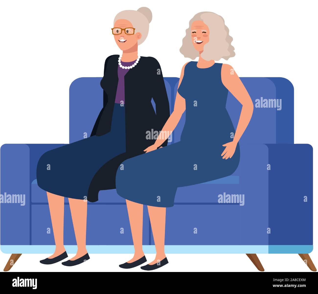 old women seated in sofa avatar character Stock Vector Image & Art - Alamy