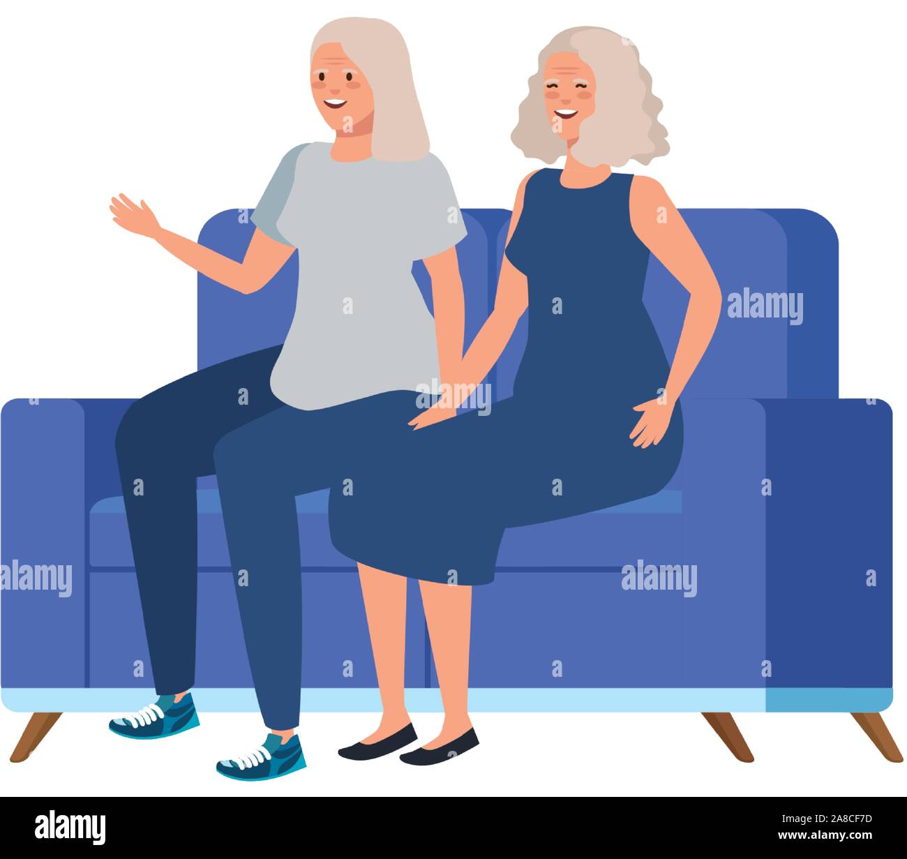 old women seated in sofa avatar character Stock Vector Image & Art - Alamy