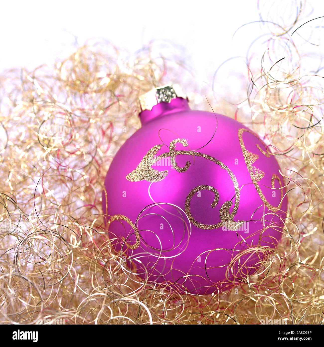 Christmas tree ball and angel hair, christmas decoration Stock