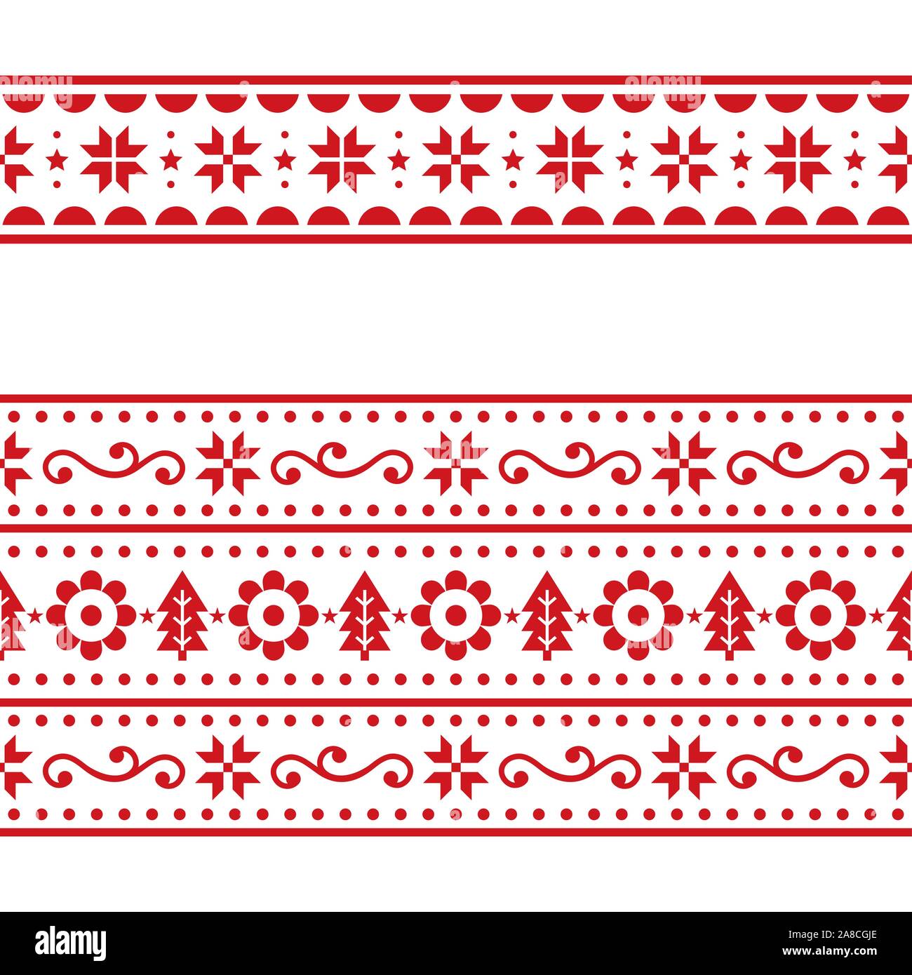 Winter Snowflake Stamp Pattern - Scandinavian Folk Art Christmas ornament  Art Print by Patterns Journey