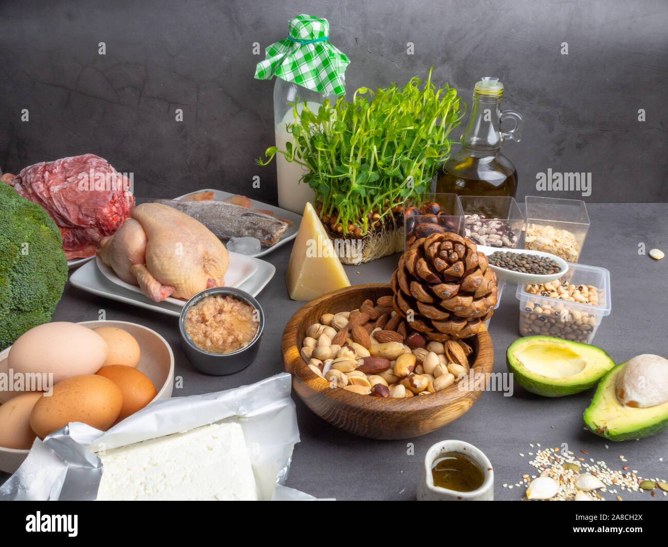 Healthy Diet foods that are a rich source of proteins, includes meat