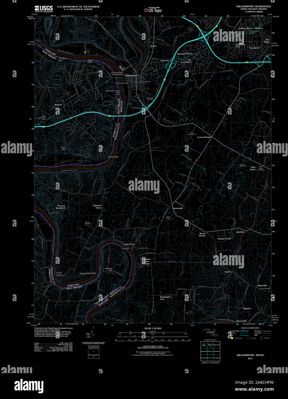 Williamsport map hi-res stock photography and images - Alamy